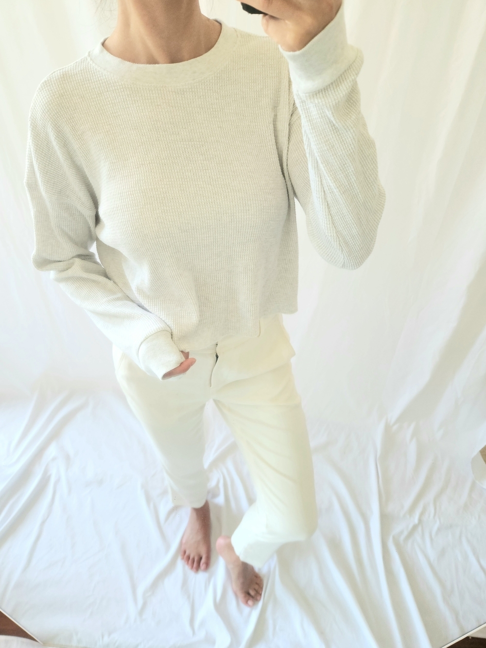 Aritzia Light Gray Crew Neck Sweater
